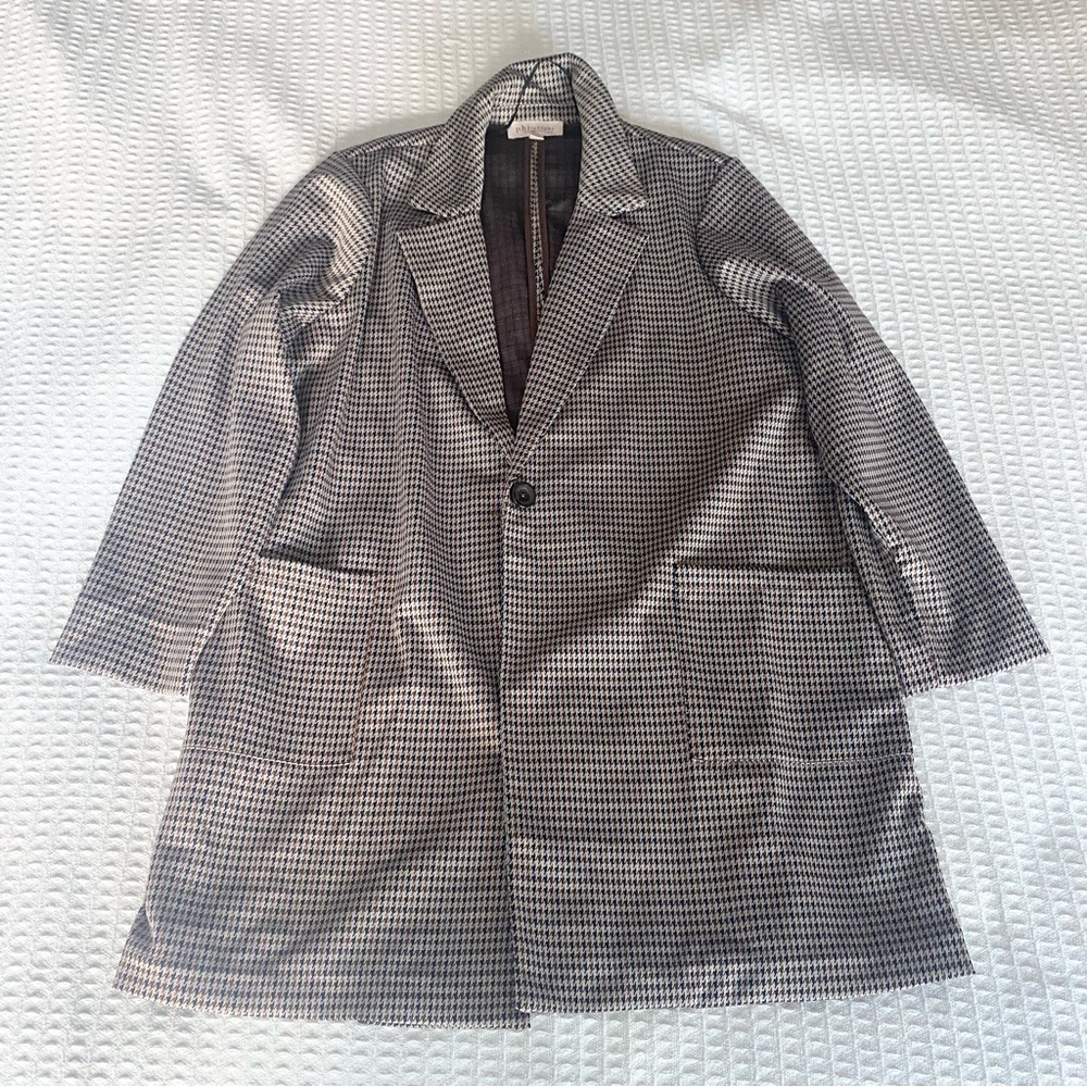 Philosophy Houndstooth Jacket in Black and Brown 1X
